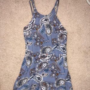Paisley print open back dress